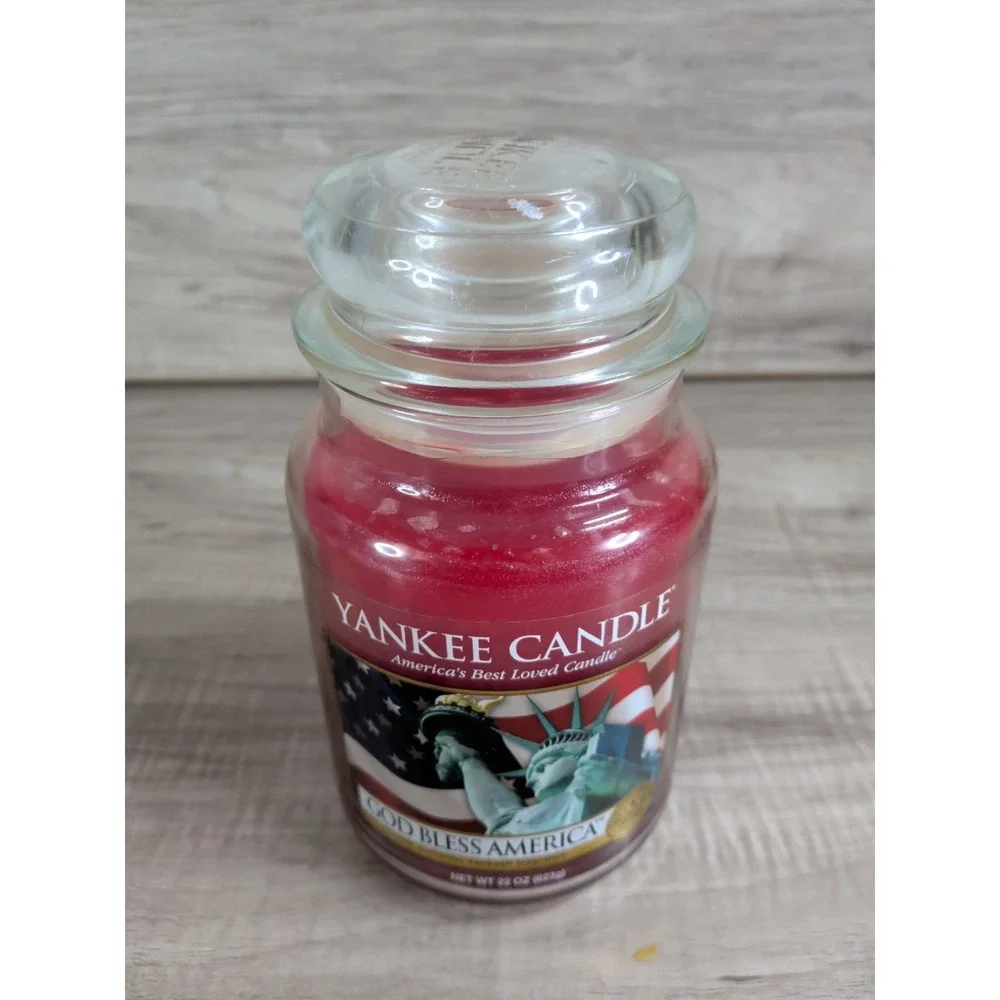 Yankee Candle God Bless America Collector's Edition Large Jar 22oz Red Candle
